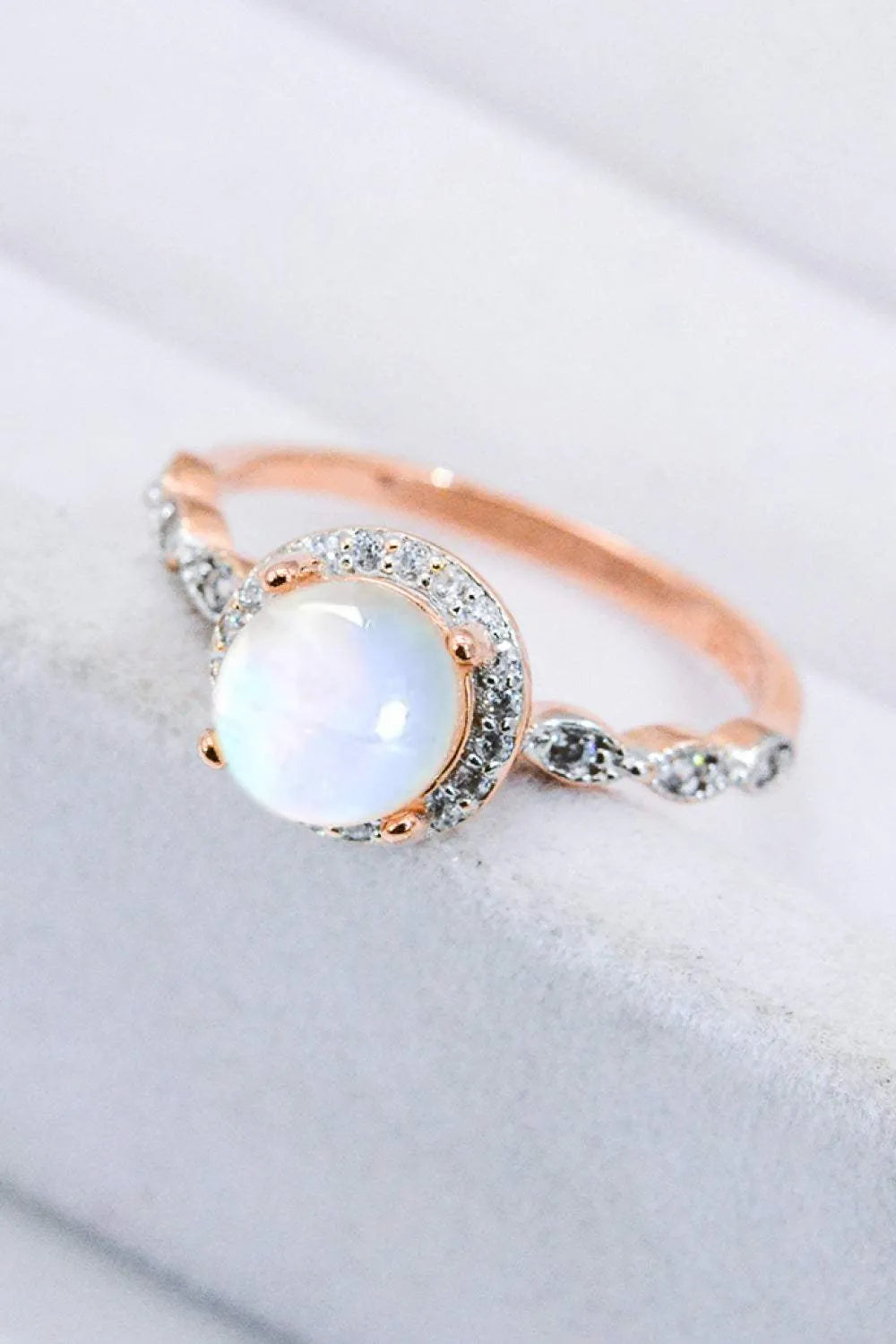 Round Moonstone Ring Moonstone - Tophatter Daily Deals
